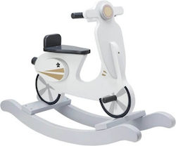 Kids Concept Wooden Rocking Toy Scooter for 18+ months with Max Load Capacity 50kg White