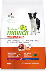 Natural Trainer Adult Medium 12kg Ξηρά Τροφή για Ενήλικους Σκύλους Μεσαίων Φυλών με Προσούτο