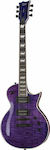 ESP LTD EC-1000FM See Thru Elektrische Gitarre mit Form Einfacher Schnitt und HH Pickup-Anordnung Purple