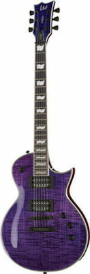 ESP LTD EC-1000FM See Thru Elektrische Gitarre mit Form Einfacher Schnitt und HH Pickup-Anordnung Purple