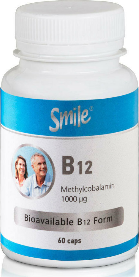 AM Health Smile B12 Βιταμίνη για την Υγεία του Νευρικού Συστήματος 1000mcg 60 κάψουλες