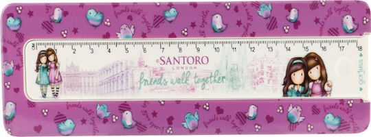 Santoro Gorjuss Cityscape Friends Walk Together Pencil Case with 1 Compartment Purple