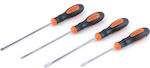 Tactix Set 4 Screwdrivers with 4 Interchangeable Tips