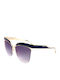 Ana Hickmann Damen Sonnenbrille mit Lila Metall Gestell und Lila Spiegel Linse