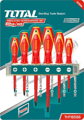 Total Set 6 Electrician VDE 1000V Screwdrivers