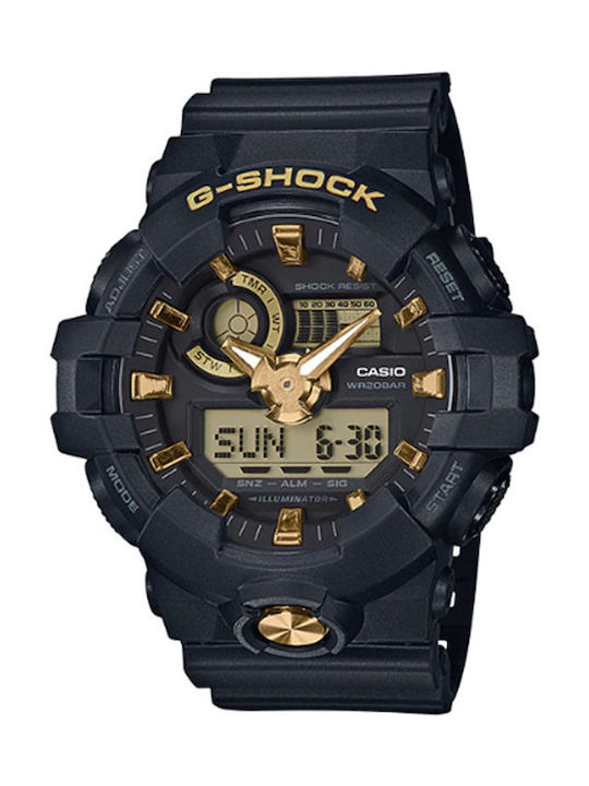 Casio G Shock Analog/Digital Uhr Batterie mit Schwarz Kautschukarmband