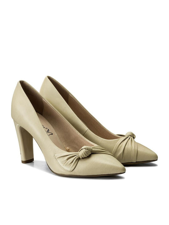 Caprice Leder Spitze Zehe Pumps Beige