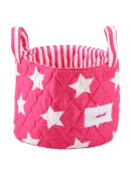 Minene Big Stars Nursery Storage Basket Fuchsia