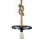 GloboStar Industrial Pendant Light Suspension with Rope for Socket E27 Black