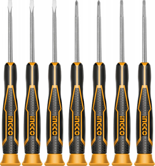 Ingco Set 7 Electrician Precision Screwdrivers with 7 Interchangeable Tips