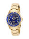 Invicta Pro Diver Uhr Batterie mit Gold Metallarmband