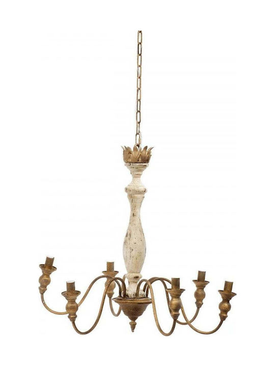 Artekko Chandelier Candlestick 6xE14 Beige 77cm 305-2142