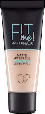 Maybelline Fit Me Matte + Poreless Flüssiges Make-up 102 Fair Ivory 30ml