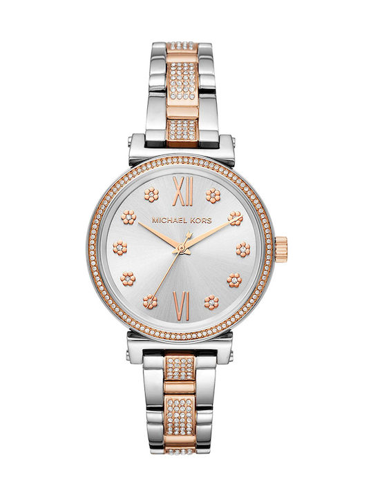 Michael Kors Sofie Crystals Watch with Metal Bracelet Silver / Rose Gold