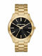 Michael Kors Runway Men's Watch 44mm Battery with Gold Metal Bracelet