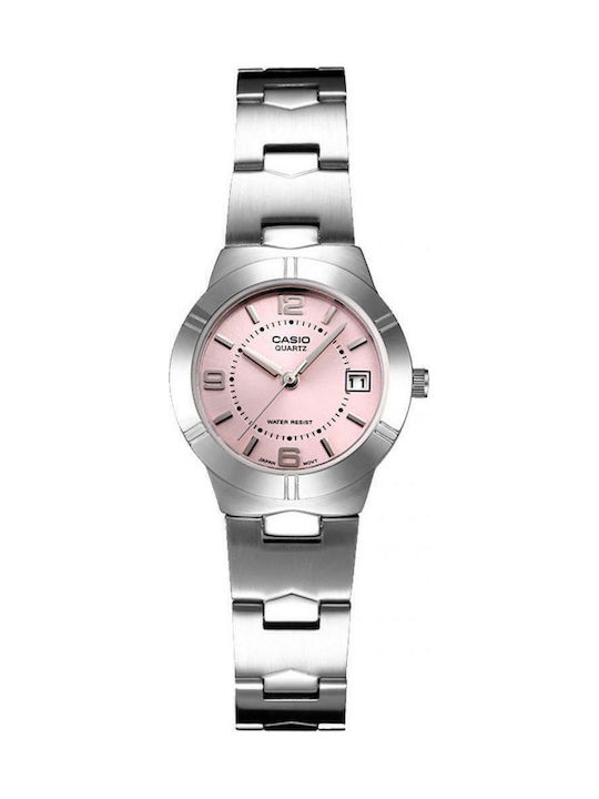 Casio Collection Damen Uhr mit Silber Metallarm...