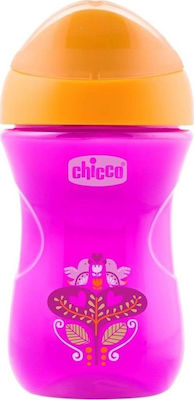 Chicco Advanced Cup Easy Drinking Εκπαιδευτικό Μπιμπερό Πλαστικό Ροζ/Πορτοκαλί για 12m+ 266ml