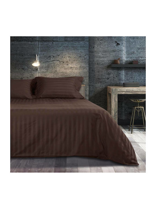Beauty Home Подредба Пликове За Завивки Памук 220x240см Двойна С 2 Калъфки За Възглавници 1530ПΘΥΔ-CHOCO Кафяв