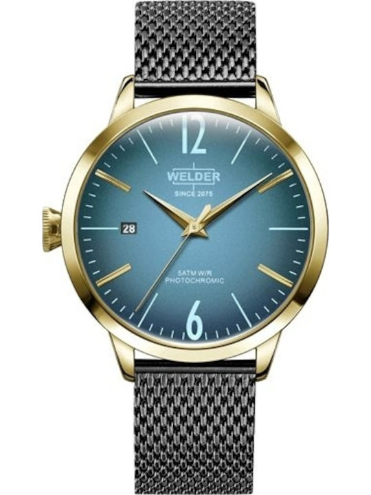 Welder Ανδρικό Ρολόι 38mm Μπαταρίας με Μαύρο Μεταλλικό Μπρασελέ