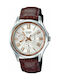 Casio Watch Battery with Brown Leather Strap MTP-E311LY-7A