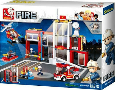 Sluban Building Block Fire Station for 6+ years 612pcs