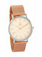 Season Time Stripe Series Women's Watch with Pink Gold Metal Bracelet