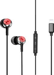 Baseus P02 Lightning In-Ear Freihändig Kopfhörer mit Stecker Blitzschlag Schwarz
