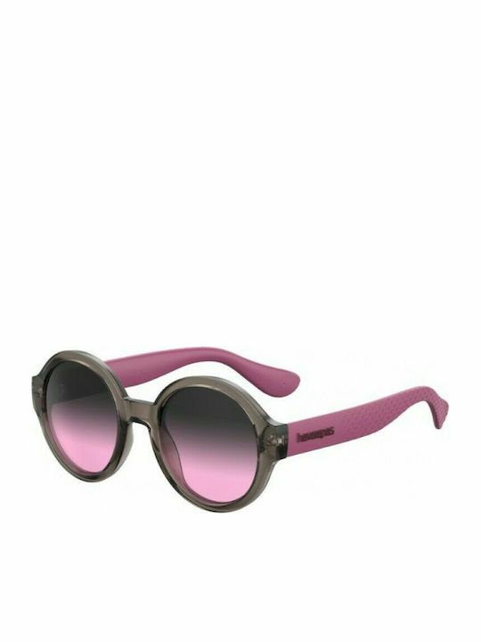 Havaianas Floripa M 7HHFF Women's Sunglasses with Brown Plastic Frame and Fuchsia Mirror Lens Floripa/M 7HH/FF