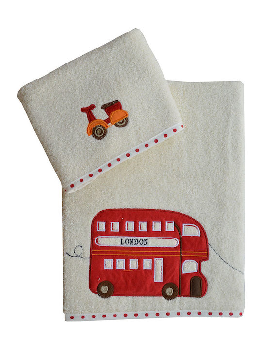 Bebe Stars Set of baby towels 2pcs Happy Travel Beige