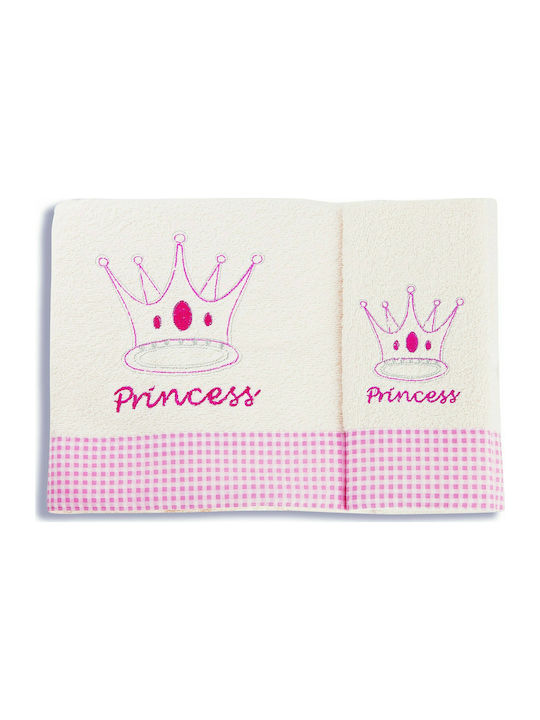 Dimcol Set de prosoape pentru copii 2pcs Princess 34 Ecru-Pink