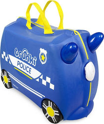 Trunki Percy Police Car Βαλίτσα Καμπίνας με ύψος 31cm σε Μπλε χρώμα