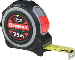 Benman Iron Blade x Μετροταινία με Αυτόματη Επαναφορά 25mm x 7.5m