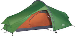 Vango Nevis 100 Pamir Green Camping Tent Tunnel Green with Double Cloth 4 Seasons for 1 Person 245x145x100cm