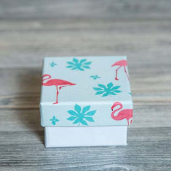 CARDBOARD BOX 6X6X4 SET/49 FLAMINGO