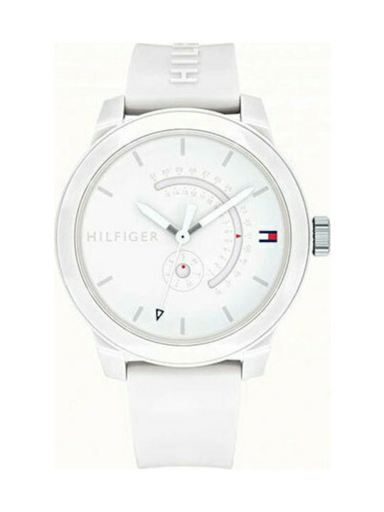 Tommy Hilfiger Uhr Chronograph Batterie mit Weiß