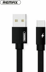 Remax Flat USB 2.0 Cable USB-C male - USB-A male Μαύρο 2m (Kerolla)