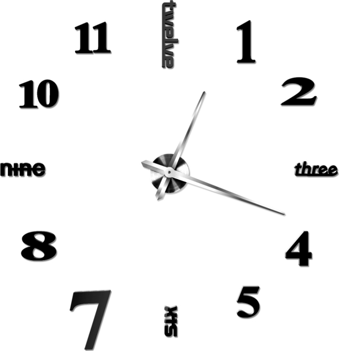Modern Large 3D Wall Clock Numbers Letters DIY Skroutz.gr
