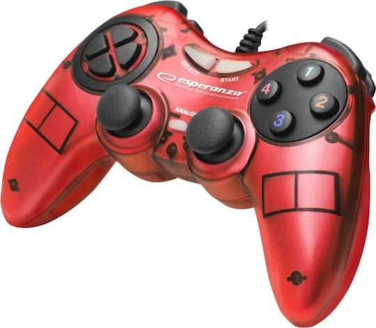 Esperanza Fighter Wired Gamepad for PC Red