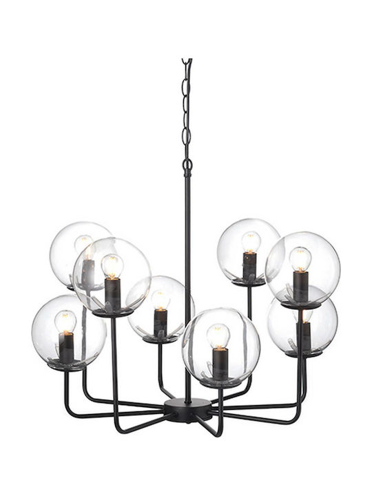 Aca Chandelier 8xE14 Black 65cm OD905808PCL