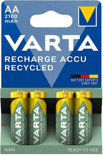 Varta Recharge Accu Recycled Baterii Reîncărcabile AA Ni-MH 2100mAh 1.2V 4buc