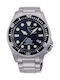 Orient Ανδρικό Ρολόι 43mm Αυτόματο με Ασημί Μεταλλικό Μπρασελέ