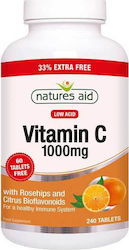 Natures Aid Vitamin C Low Acid Βιταμίνη για Ανοσοποιητικό 1000mg 240 ταμπλέτες