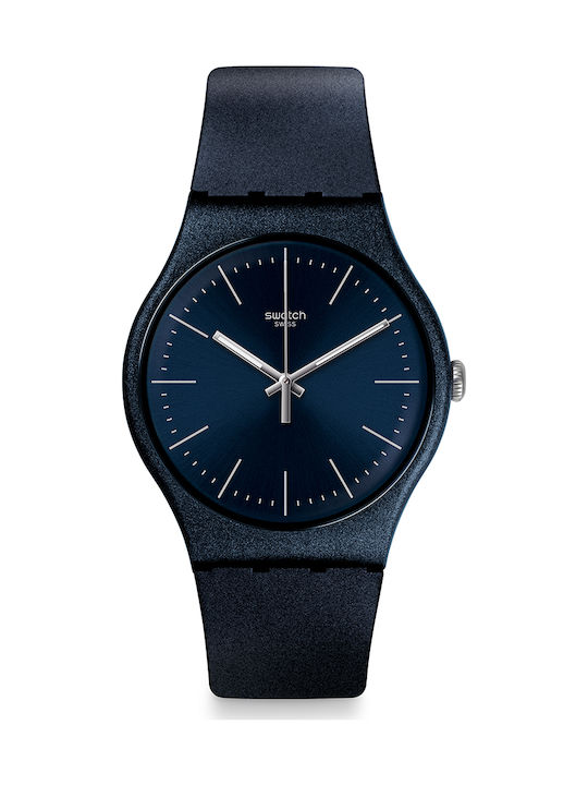 Swatch Naitbayang Uhr mit Blau Kautschukarmband