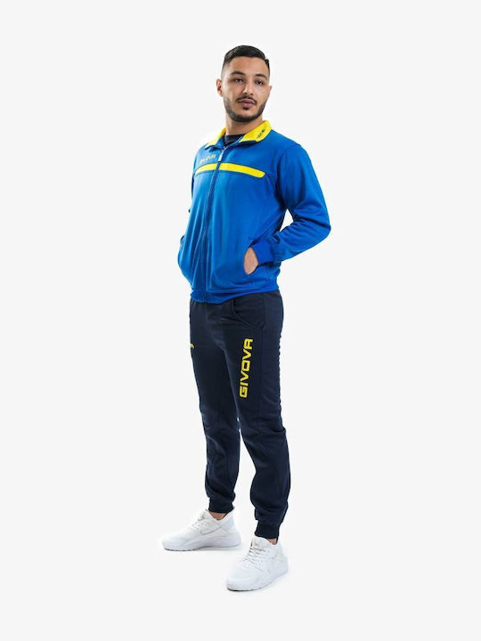 Givova Tuta One Fullzip Tracksuit Σετ Φόρμας με Λάστιχο Μπλε