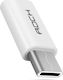 Rock Μετατροπέας USB-C male σε micro USB female Λευκό 1τμχ