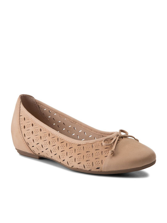 Damen Ballerinas Anatomisch Beige
