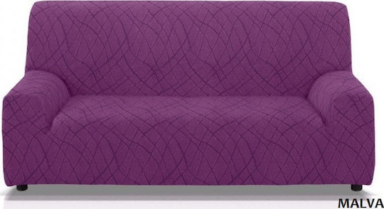 Mc Decor Waves Еластичен Калъф За 4-местен диван Лилаво 230εκ. 1бр MCL.EL.WAVES.TE-MVB