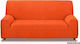 Mc Decor Waves Elastic Cover for Four Seater sofa Orange 230εκ. 1pcs MCL.EL.WAVES.TE-PORTOKALI