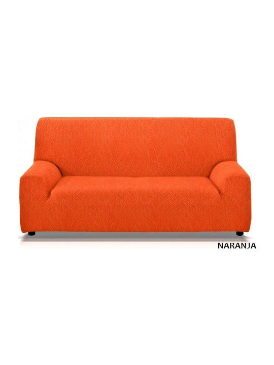 Mc Decor Waves Elastic Cover for Two Seater Sofa Naranja 130εκ. 1pcs MCL.EL.WAVES.DI-PORTOKALI