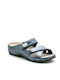 Berkemann Felia Leather Women's Flat Sandals Anatomic In Blue Colour 01023-364
